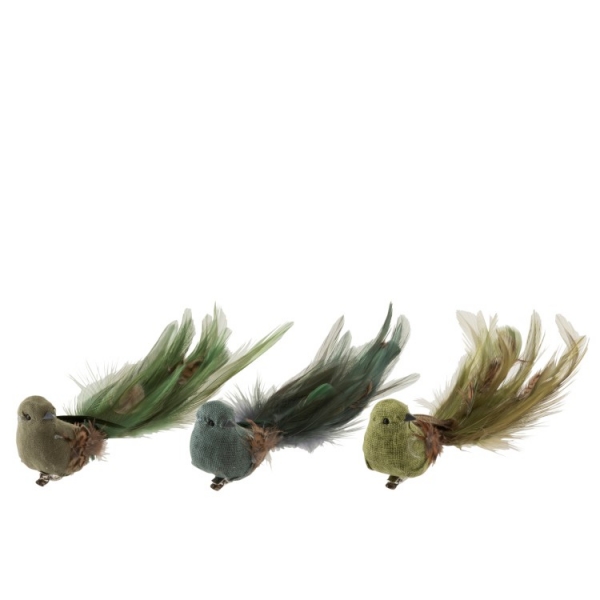 Perruches à plumes à piquer - Oiseaux décoratifs - 3 pièces